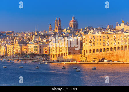 Grand Harbour et de La Valette, Malte Senglea Banque D'Images