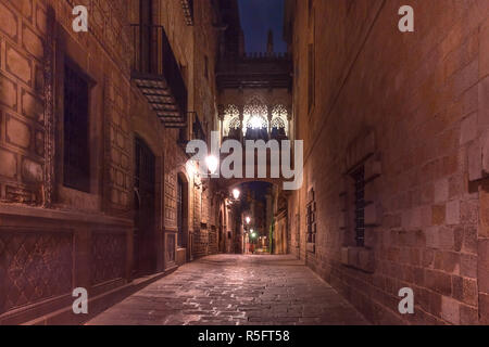 Carrer del Bisbe dans quartier gothique, Barcelone Banque D'Images