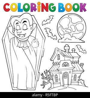 Livre de coloriage vampire thème 3 Banque D'Images