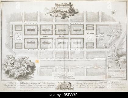 James Craig's architecture (modifiée et améliorée de l'original avec des rues en diagonale prévue ?) de la concurrence pour concevoir la nouvelle ville d'Édimbourg. Le nouveau plan de rues et places destinées à la ville d'Edimbourg. [Paris] : publié conformément à la loi du Parlement, Jan.y 1. 1768. Source : Maps K.Haut.49,66.1. Langue : Anglais. Banque D'Images