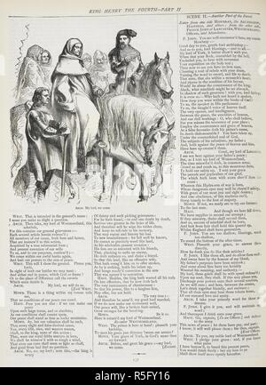 Un prince à cheval à partir de 'Henry IV deuxième partie'. Sir John Gilbert's Shakespeare. Les Œuvres de Shakespeare, édité par H. Staunton, avec ... illustrations de Sir John Gilbert. London : Routledge & Sons, 1882. Source : 11765.g.5, page 152. Langue : Anglais. Banque D'Images