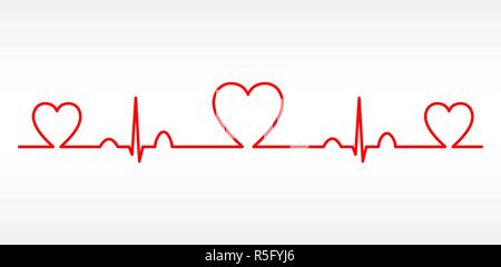 Coeur graphiques vectoriels cardiogramme set Illustration de Vecteur