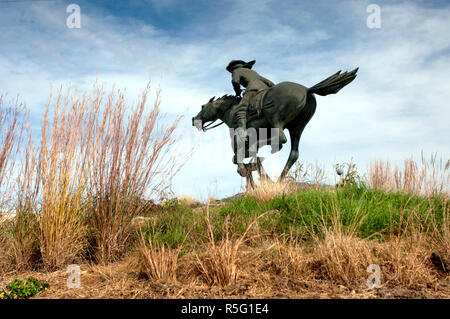 USA, Kansas, Marysville, Pony Express Rider Statue, première station d'accueil du Pony Express Banque D'Images