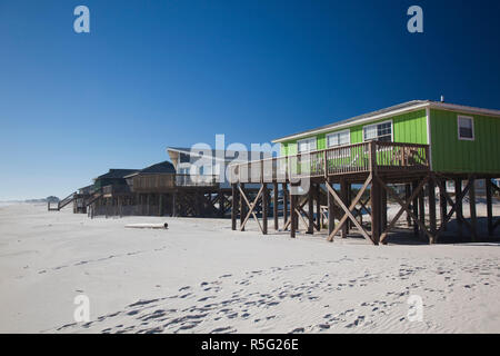 USA, Ohio, Gulf Shores, Mobile Bay, beach houses Banque D'Images