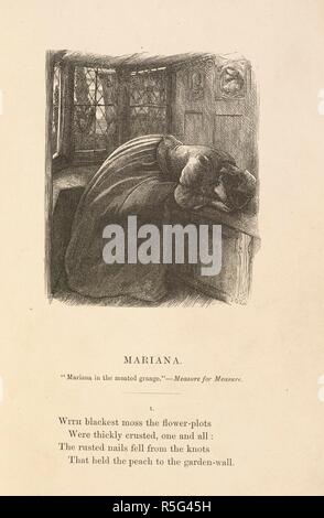 'Mariana.'. Des poèmes. (Avec des illustrations de Thomas Creswick, John Everett Millais, William Holman Hunt, William Mulready, John Callcott Horsley, Dante Gabriel Rossetti, Clarkson Stanfield, et Daniel Maclise.). Londres : E. Moxon, 1857. Source : 11647.e.59 page 7. Auteur : Tennyson, Alfred, 1er baron Tennyson. Banque D'Images