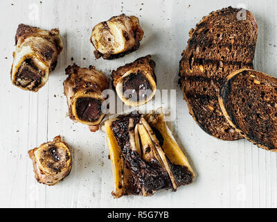 French Toast rustique de la moelle osseuse Banque D'Images