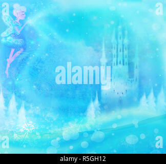 Vol au-dessus du château de fées Banque D'Images