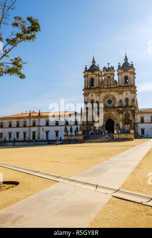 Alcobaça, Portugal - 22 septembre 2018 : Le Monastère de Santa Maria de Alcobaça, également connu sous le nom de l'Abbaye Royale de Santa Maria de Alcobaça Leiria Di Banque D'Images
