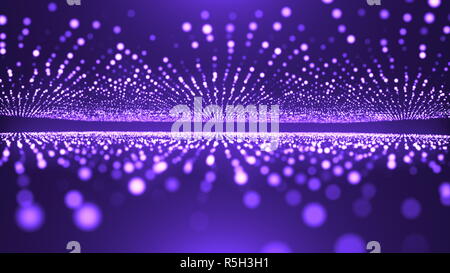 Résumé fond avec animation de scintillement de vol de particules. Toile magique Banque D'Images