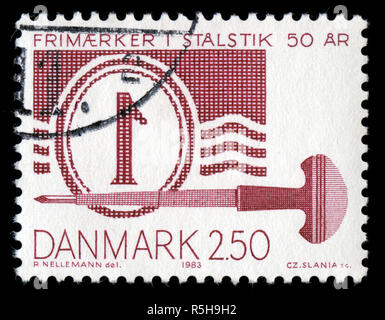 Timbre-poste du Danemark dans l'histoire de timbres danois série émise en 1983 Banque D'Images