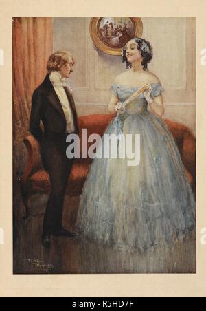 L'aînée des Miss Larkins. L'histoire personnelle de David Copperfield ... Illustré en couleurs par Frank Reynolds. London : Hodder & Stoughton, [1911]. Source : 12612.j.29 opp.plaque 256. Auteur : DICKENS, CHARLES. Banque D'Images