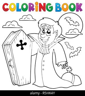 Thème 4 livre de coloriage vampire Banque D'Images