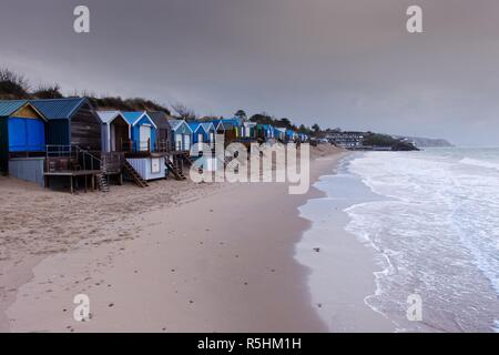 Cabines de plage à Abersoch, Gwynedd, Pays de Galles Banque D'Images