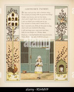 Gertrude's patient. Illustration Couleur et texte de 'à la maison'. À la maison. Marcus Ward & Co. à Londres, 1881. Image réalisée à partir à la maison par J G Sowerby et Thos. Grue. Source : 12805.k.41, page 44. Langue : Anglais. Auteur : Sowerby, John G. Banque D'Images