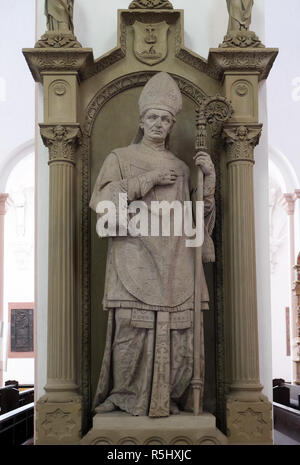 Tombeau de l'évêque memorial Georg Anton von Stahl à Würzburg cathédrale dédiée à Saint Kilian, Bavière, Allemagne Banque D'Images