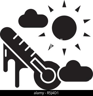 Météo climat icône noire, vector signe sur fond isolé. Météo climat symbole, illustration Illustration de Vecteur