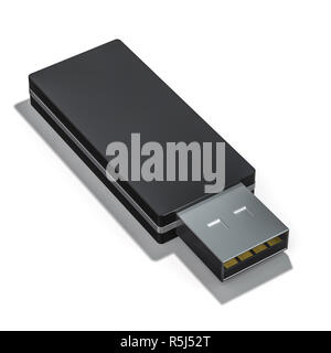 Clé USB isolé sur un fond blanc. Le rendu 3D Banque D'Images