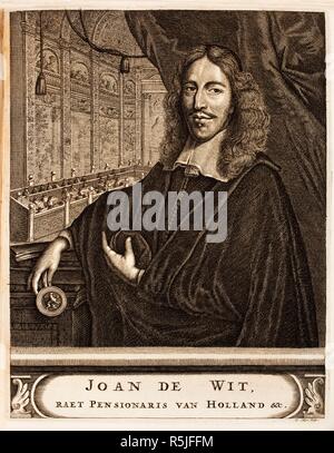 Portrait de Johan de Witt (1625-1672) (à partir de : Schauplatz des Krieges). Musée : Bibliotheek van het Vredespaleis, La Haye. Auteur : anonyme. Banque D'Images