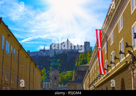 Salzbourg, Autriche - Mai 01, 2017 : la forteresse de Hohensalzburg, à Salzbourg Autriche Banque D'Images