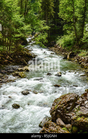 Rivière qui coule à travers les gorges de Breitachklamm Banque D'Images