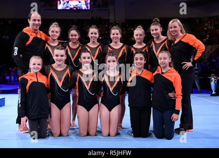 Ludwigsburg, Allemagne. 1er décembre 2018. Photo de l'équipe : Krk, Karsruhe. GES/gym/1ère Bundesliga : DTL final, 01.12.2018 - dans le monde de l'utilisation | Credit : dpa/Alamy Live News Banque D'Images