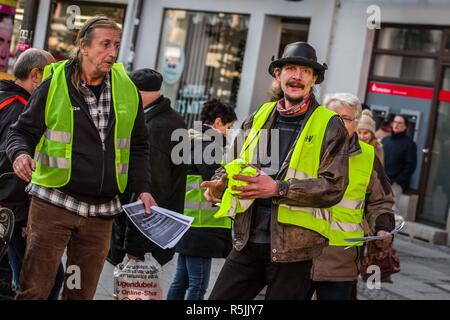 Munich, Bavière, Allemagne. 1er décembre 2018. Gilet jaune event, Munich, Bavière, Allemagne.Credit : ZUMA Press, Inc./Alamy Live News Banque D'Images