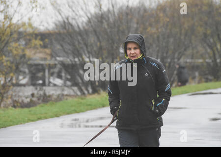 Chasewater, Staffordshire, Royaume-Uni. 1er décembre 2018. Les coureurs participant à la course annuelle de pudding Chrsitmas Crédit : Daniel James Armishaw/Alamy Live News Banque D'Images