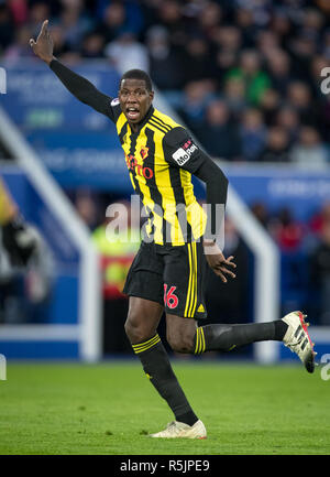 Leicester, Royaume-Uni. 1er décembre 2018. Abdoulaye Doucouré de Watford au cours de la Premier League match entre Leicester City et Watford au King Power Stadium, Leicester, Angleterre le 1 décembre 2018. Photo par Andy Rowland. Crédit : Andrew Rowland/Alamy Live News Banque D'Images