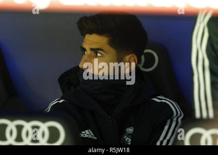 Madrid, Madrid, Espagne. 1er décembre 2018. Marco Asensio (Real Madrid) vu avant le match de la Liga entre le Real Madrid et Valence CF au stade Santiago Bernabéu de Madrid. Credit : Manu Haiti/SOPA Images/ZUMA/Alamy Fil Live News Banque D'Images