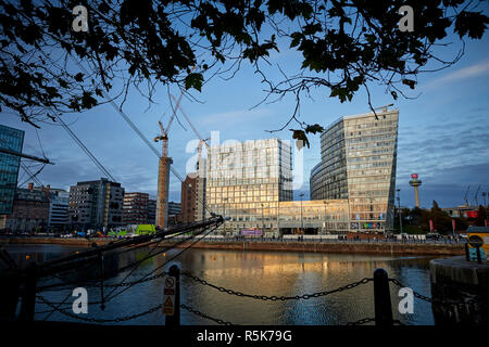 Liverpool Waterfront Strand Street, un Park West apartments Banque D'Images