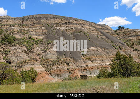 L'argile de bentonite en glissant sur une pente Badlands Banque D'Images