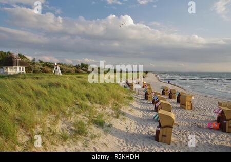 L'humeur du soir sur la plage de wustrow fischland,-darÃŸ-zingst,mecklenburg-vorpommern,l'Allemagne de l'Est Banque D'Images