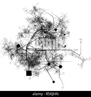 Plan de la ville fictive complexe Banque D'Images