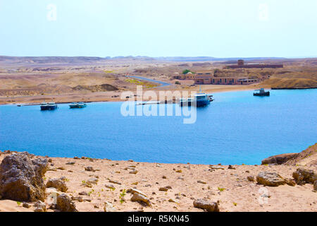 Les maisons de brique de boue à Ras Mohammed National Park à l'Egypte Banque D'Images