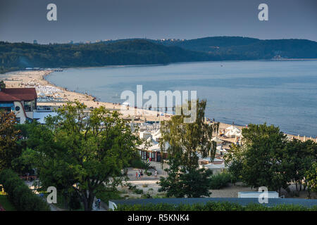 Sopot, Pologne-Septembre 7,2016 : mer paysage plage de Sopot, Pologne. Banque D'Images