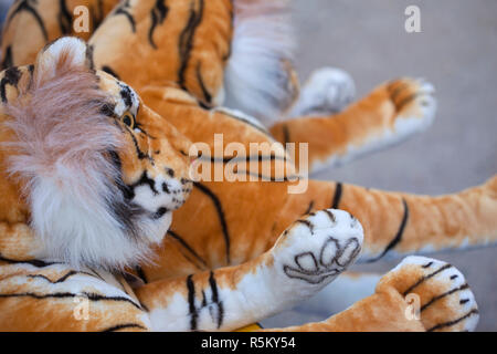 Close up de tigres en peluche Banque D'Images