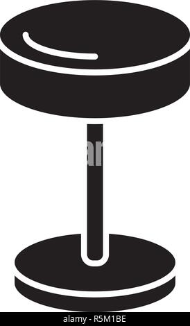 Lampe de chevet icône noire, vector signe sur fond isolé. Lampe de chevet symbole, illustration Illustration de Vecteur