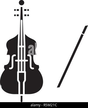 Violon jouer icône noire, vector signe sur fond isolé. Jouer du violon, symbole concept illustration Illustration de Vecteur