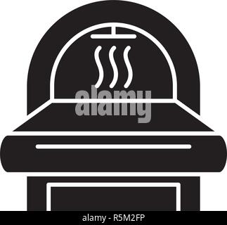 L'IRM icône noire, vector signe sur fond isolé. Symbole de l'IRM, illustration Illustration de Vecteur