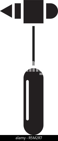 Endoscope icône noire, vector signe sur fond isolé. Symbole de l'endoscope, illustration Illustration de Vecteur