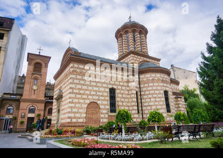 22 septembre 2017, Bucarest/Roumanie - Vieille église Église de la Cour - Biserica Curtea Veche dans la vieille ville. Banque D'Images