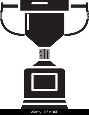 Coupe de championnat icône noire, vector signe sur fond isolé. Coupe du championnat de symbole, illustration Illustration de Vecteur