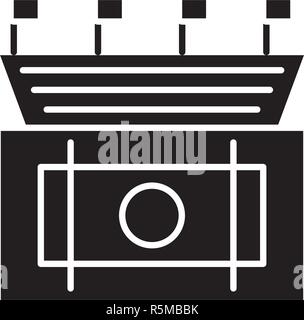 Terrain de sport de l'icône noire, vector signe sur fond isolé. Terrain de sport symbole, illustration Illustration de Vecteur