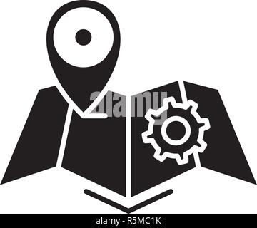 L'icône noire de la logistique, vecteur signe sur fond isolé. Symbole concept logistique, illustration Illustration de Vecteur