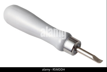 Avec l'outil de pointe courbée capot arrière de l'ouverture de regarder Banque D'Images