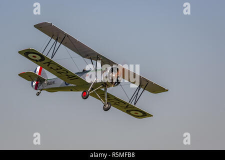 Biggleswade, UK - 6 mai 2018 : un millésime 1931 Avro Tutor aéronefs en vol Banque D'Images