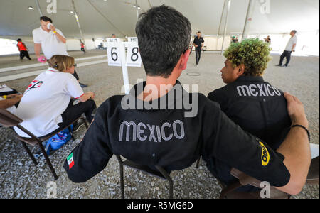 Images de joueurs, les juges et les doubles de la Pétanque world championship au Canada. Banque D'Images