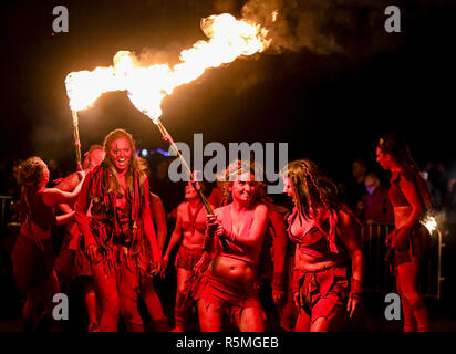 La Beltane fire society apporter dans Halloween avec la fête du feu d'hiver Samhuinn sur Calton Hill. Comprend : Beltane Fire Société Où : Édinbourg, Royaume-Uni Quand : 31 Oct 2018 : Crédit d'Euan Cherry/WENN Banque D'Images