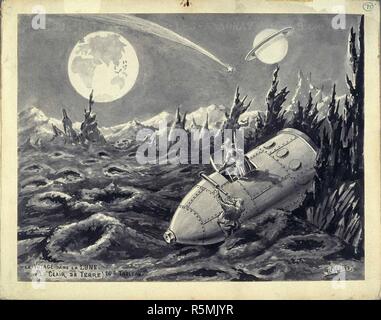 Le voyage dans la Lune (un voyage sur la lune). Musée : collection privée. Auteur : MELIES, Georges. Banque D'Images