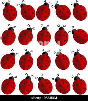 Coccinelle sur fond blanc . Vector illustration. Banque D'Images